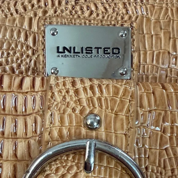 Unlisted by Kenneth Cole Tan Croc-Embossed Crossbody Bag - Picture 2 of 8